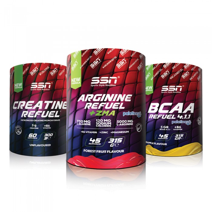 SSN Sports Style Nutrition Amino Kombinasyonu 5 (Bcaa 315 Gr + Creatine + Arginine Powder)