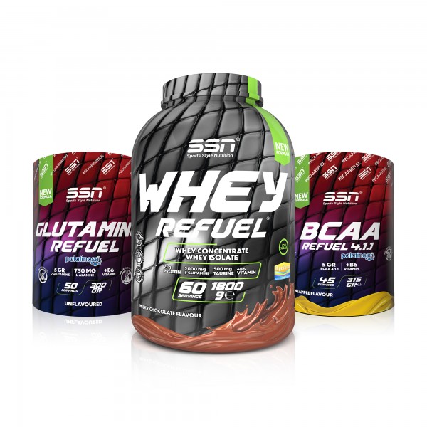 SSN Sports Style Nutrition Büyüme Kombinasyonu 1 (Bcaa 315 Gr + Whey Refuel + Glutamine)