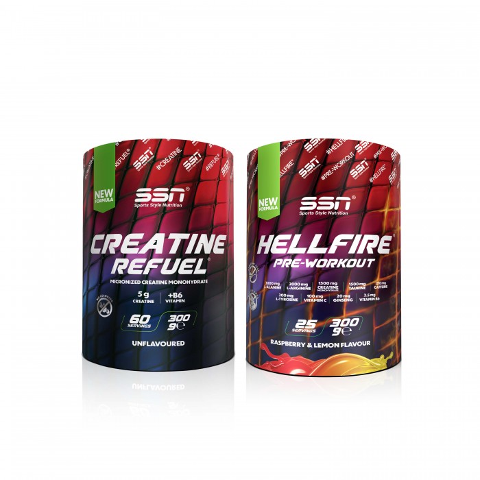 Performans Kombinasyonu 2 (SSN Creatine 300gr + SSN Hellfire Preworkout 300gr)