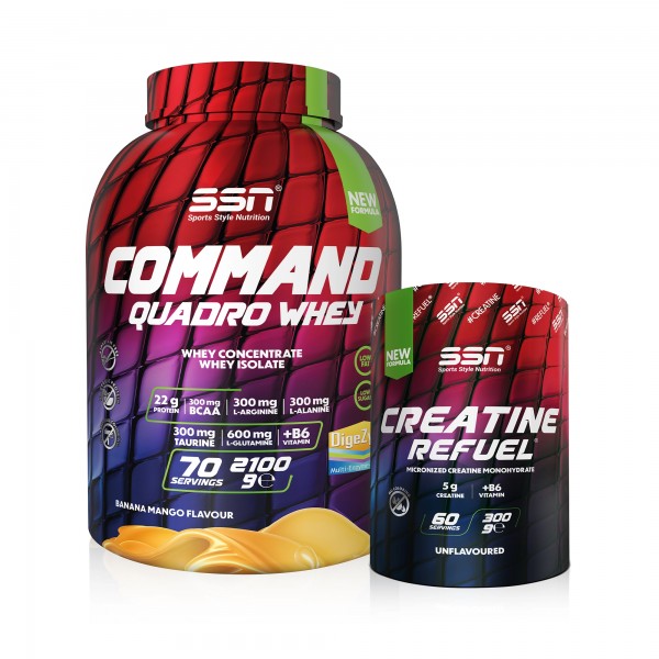 SSN Quadro Performans Kombinasyonu 3 (SSN Command Quadro 2100g Muz Mango + 300 Gr Creatine)