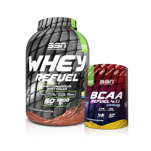 Whey Refuel Kombinasyonu 2   ( Ssn Whey Refuel Çikolata Aroma + Bcaa 315 Gr Ananas Aroma )
