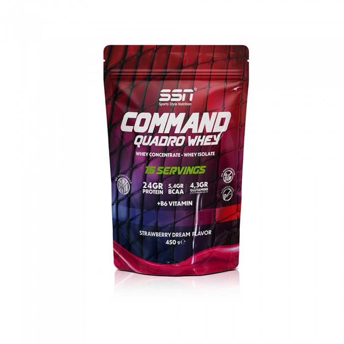SSN Sports Style Nutrition Command Quadro Whey 450 Gr Doypack (Çilek) Protein Tozu