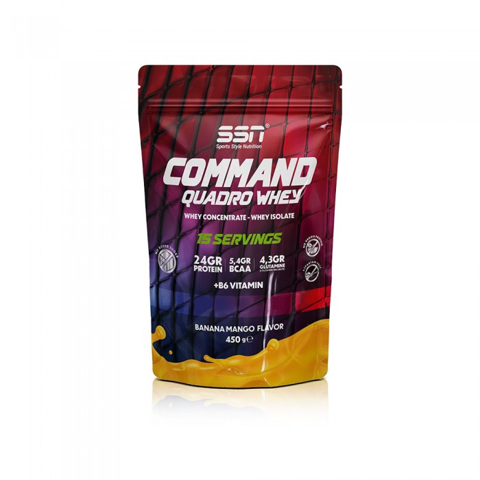 SSN Sports Style Nutrition Command Quadro Whey 450 Gr Doypack (Muz-Mango) Protein Tozu