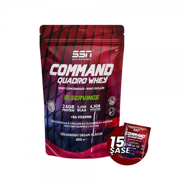 SSN Sports Style Nutrition Command Quadro Whey 30 Gr 15 Şase Doypack 450 Gr (Çilek) Protein Tozu SSN Sports Style Nutrition Command Quadro Whey 30 Gr 15 Şase Doypack 450 Gr (Çilek) Protein Tozu