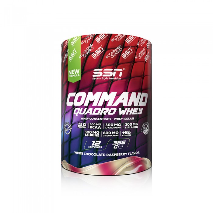 SSN Sports Style Nutrition Command Quadro Whey 366 Gr (Beyaz Çikolata-Ahududu) Protein Tozu