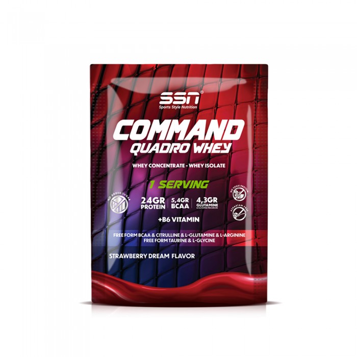 SSN Sports Style Nutrition Command Quadro Whey 30 Gr Şase (Çilek) Protein Tozu